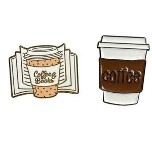 Coffee Cup Lapel Pin Book Drink Badge Brooch Accessories Jewelry Enamel Pin